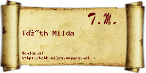 Tóth Milda névjegykártya